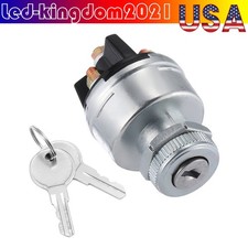 Universal Ignition Switch 12v-24v Metal For Car Tractor Trailer W 2 Keys Silver Universal Ignition Switch 12v-24v Metal For Car Tractor Trailer W 2 Keys Silver