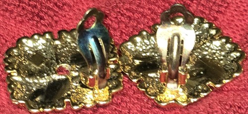 Pendientes De Colección Años 80 Alta Costura Grandes Cuadrados Tono Dorado Metálico Clip Retro MCM - Imagen 4 de 6
