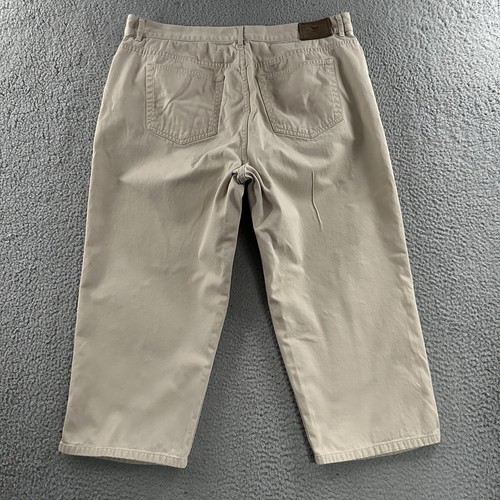 Lauren Ralph Lauren Womens Pants Beige Size 14 Cropped High Rise 100% Cotton - Picture 14 of 17