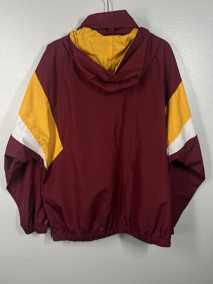Iowa State Cyclones Pullover Hooded Nylon Track Jacket Red XL 90s Russell VTG - Image 2 of 4