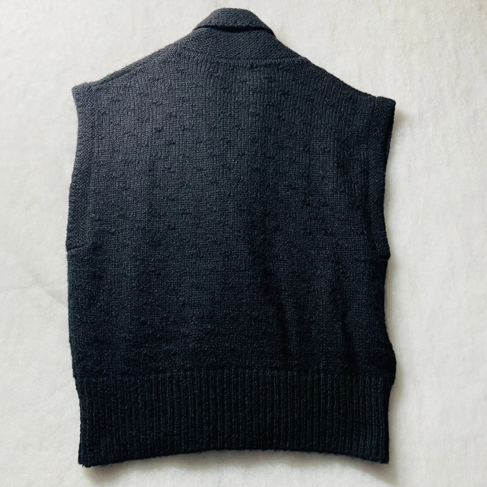 Chaleco Suéter Vintage Evan Picone Mujer Negro Cuello Chal Doble Pecho Talla 2X Foto 2 de 4