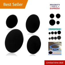 Upgraded Gas Stove Burner Cap Set - 4Piece Metal Cooker Hat Replacement Kit, for