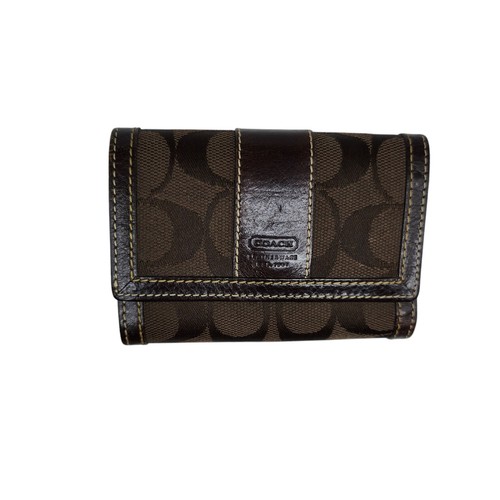 Cartera Coach Mujer Y2k Marrón Firma Cuero Lona Triple Repujado De Colección - Imagen 3 de 16