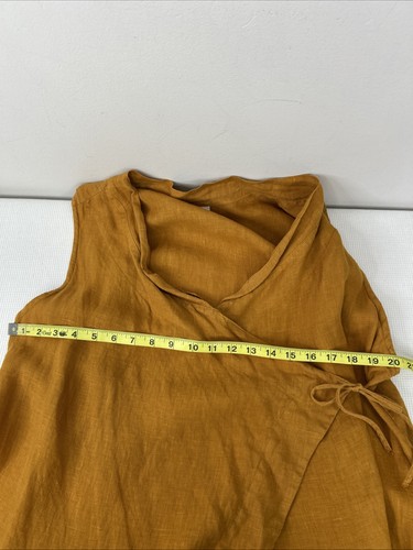 Bryn Walker Women’s XL Honey Brown 100% Linen Koryo Vest Tie Front - Picture 14 of 15