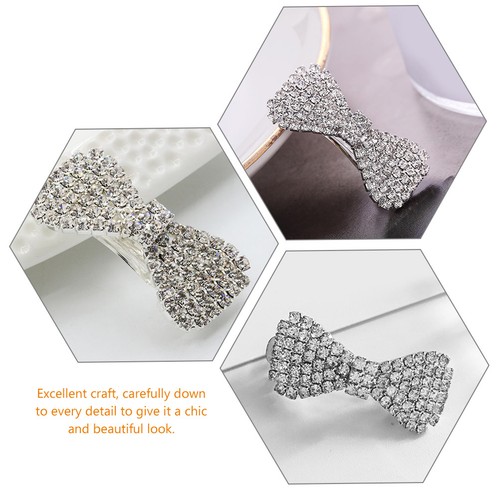 4 piezas pinzas para el cabello con estrás de cristal pasadores de moño para banquetes de boda - Imagen 11 de 11