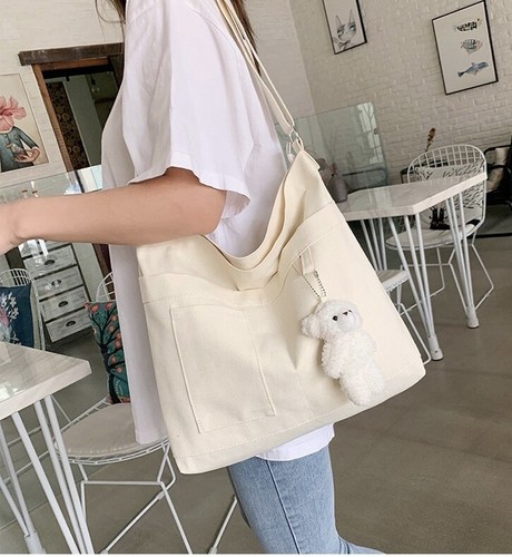 US Women's Large Canvas Tote Bag Adjustable Single Shoulder bag Casual Handbag - Picture 10 of 19