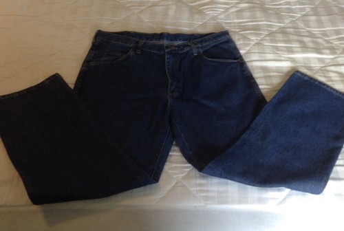 NWT MEN’S  WRANGLER FIVE STAR Regular Fit Dark Washed Denim Jeans 38 X 29 - Picture 1 of 5