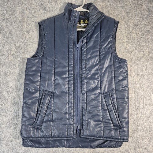 Barbour Puffer Vest Mens M Black Quilted Full Zip Fill Outdoor Made England UK