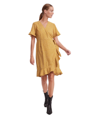 VERO MODA Vestido de Mujer Vmhenna Abrigo Regular Fit Negro Amarillo Azul XS S - Imagen 2 de 10