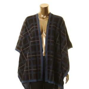 ANNE-KLEIN-NEW-Women-039-s-Plaid-Cape-Poncho-Sweater-Top-TEDO