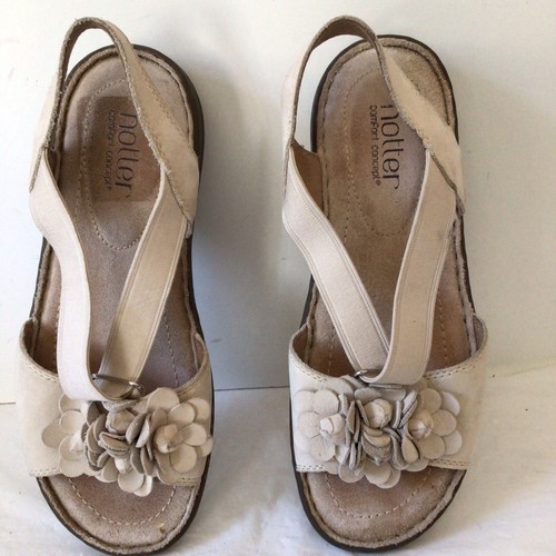 Hotter Comfort Concept Womens Sandals Beige Elasticated Slip Size UK5 EU38 P/O