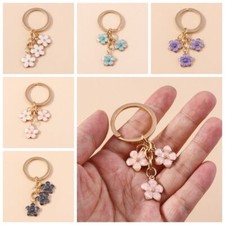 Minimalist Enamel Keychains -Colorful Sakura Flower Keyring Trendy Accessory 1pc