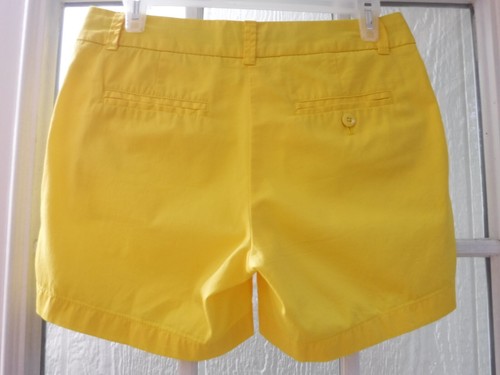 J.Crew Yellow Chino Broken-In Flat Front Low Rise Shorts ~Women 0~  - Picture 6 of 6