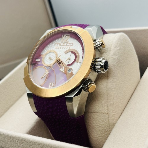 Mulco Gravity Women's Purple Chronograph 46mm Two Tone Watch MW5-3799-523 - Picture 4 of 7