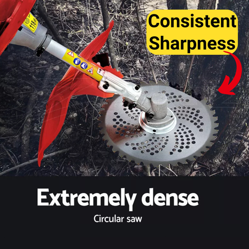 Giantz 62cc Petrol Brush Cutter Whipper Saw Trimmer 2 Stroke 3-in-1 Wheel - Picture 8 of 12