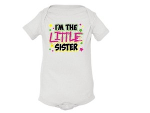 I/'m The Little Sister NEON LAP Shoulder Creeper Newborn To 24 Mos