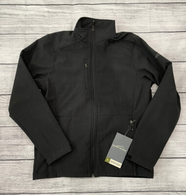 Eddie Bauer Men's M Gray Shaded Crosshatch Soft Shell Jacket B2 | eBay