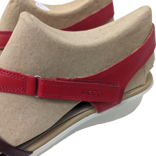 Sandalias de cuero ECCO Felicia NUEVAS para mujer 42 11 11.5 con correa roja gancho y bucle - Imagen 10 de 12