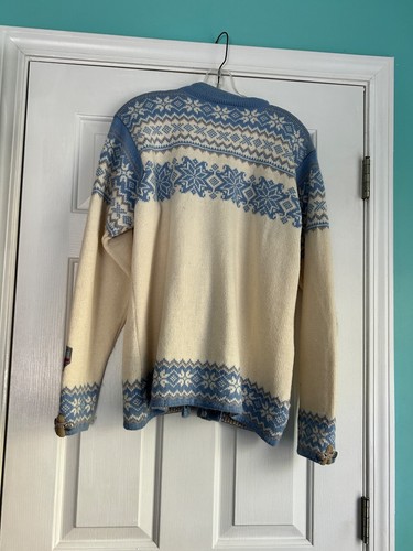 Vintage Norlender Strickjacke Pullover norwegisch 100 % neu Wolle Zinn Klatschen Norwegen Ski - Bild 4 von 6