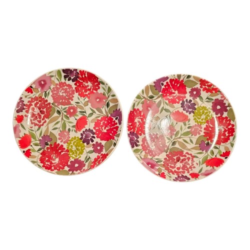 2 Target Home Floral Porcelain Salad Dessert Plates Pink Red Purple 7-3/4"