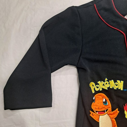 Vintage Boy's Official Nintendo POKEMON Charmander Button Jersey Shirt Sz Medium - Picture 7 of 21