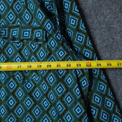 Cody James Pearl Snap Shirt Mens 2XL Turqoise Geometric Button Down Long Sleeve - Imagen 8 de 9