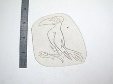 vtg 1960s 1970s Tattoo Flash acetate stencil Cartoon Gull signed BR3