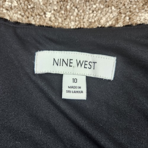 Nine West Dress Size 10 Black Velvet Long Sleeve Evening Wear Goth Witchy NWT - Picture 5 of 10