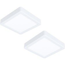 2 PACK Wall / Ceiling Light White 160mm Square Surface Mounted 10.5W LED 4000K