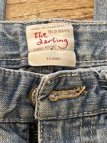 Old Navy The Darling Girls Jeans Low Rise Flare Blue Adjustable Waist Size 14 - Picture 2 of 12