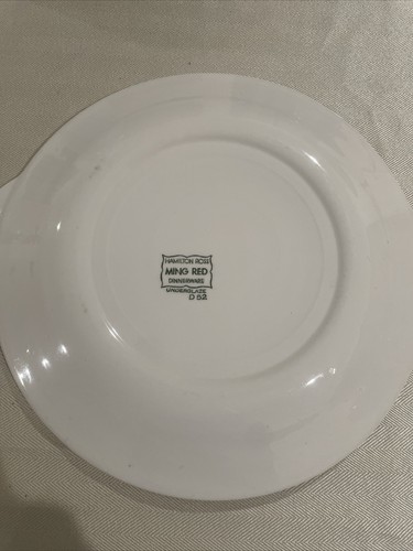 Vintage Hamilton Ross Ming Red Plate Under Glaze D52 Decorative Art Dinnerware - Picture 2 of 2