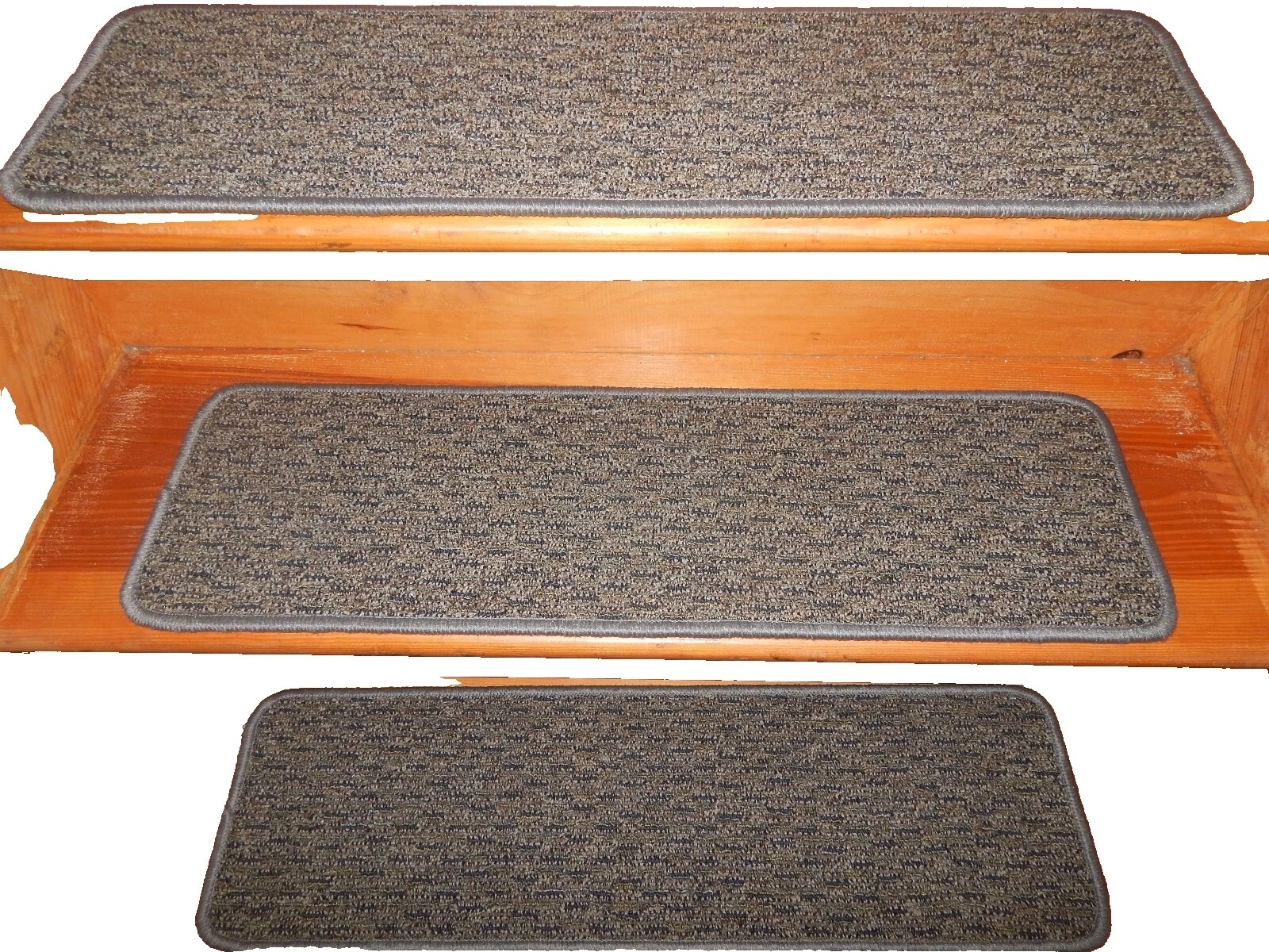 Negro de Lana Alfombras de escaleras