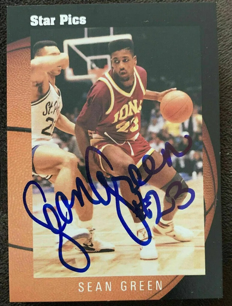 Sean Green Iona Basketball Star Pics Autograph Rookie card auto 1991 Rick Pitino