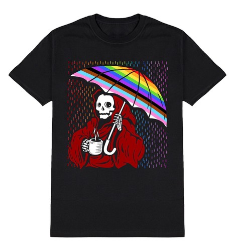 Camiseta GAY Esqueleto Lluvia LGBT Gótico Festival del Orgullo Unisex LGBTQ+ - Imagen 7 de 7