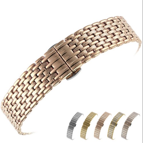 New Men's Women's Buckle Formal Stainless Steel Watch Strap Watchband 12mm-22mm - Picture 8 of 9