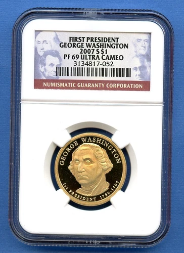 2007 S NGC PF69 UC George Washington $1 US Mint Coin 2007-S PR-69 Ultra Cameo