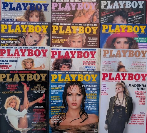 1985 Playboy Magazine Complete Year (Vol. 32, Issues 1-12) - VG Condition