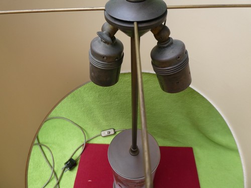 Alte Chinesische Tisch Stehlampe Lampe Porzellan Messing mit Signierung - Bild 7 von 16