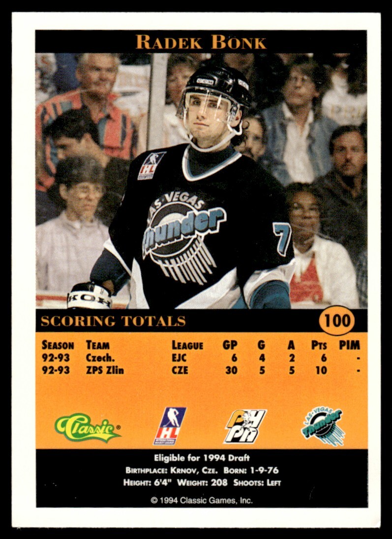 野茂英雄　95ROOKIE OF THE YEAR 1994-95 Classic Hockey Rookie Of The Year Sweepstakes Card