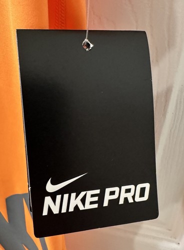 NWT NIKE PRO M DRI FIT Competition Base Layer ORANGE / BLUE V-Neck Logo Women’s - Picture 4 of 8