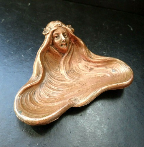 Art Nouveau Art von Gustav Gurschner Wien Nymphe Antike Bronze Jugendstil Schale - Bild 9 von 12