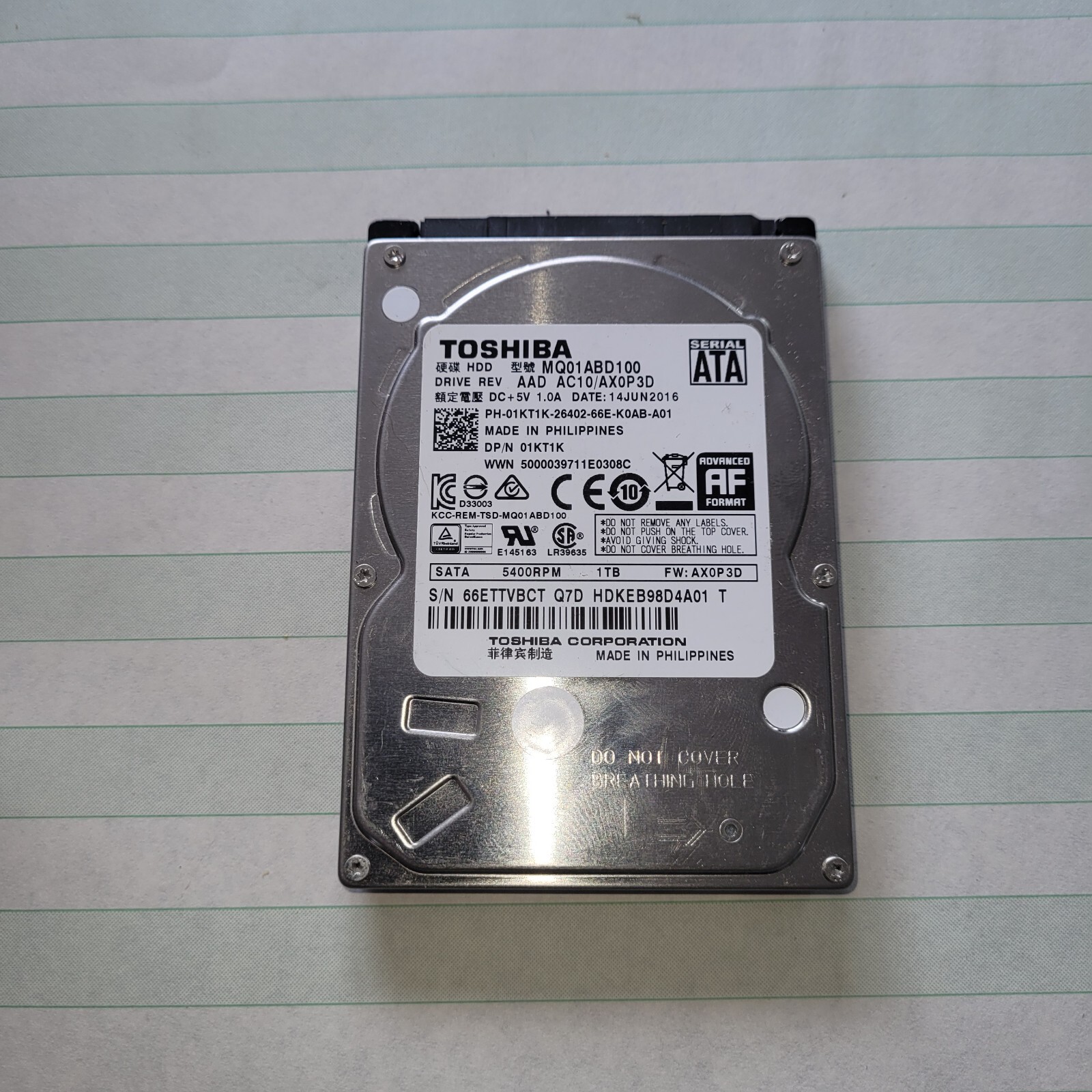 Toshiba MQ01ABD100 1 TB,Internal,5400 RPM, 2.5 inch (HDKBB9695MM)Hard Drive for sale online | eBay Toshiba MQ01ABD100 1 TB,Internal,5400 RPM, 2.5 inch (HDKBB9695MM)Hard Drive for sale online | eBay