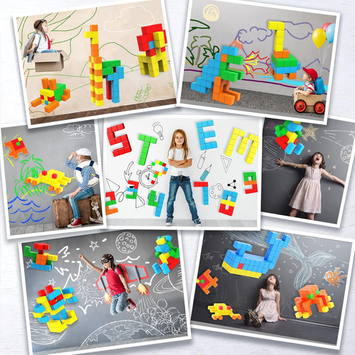 Magnetic Blocks for Toddler Toys,1.18 Inch Large Magnetic Cubes,STEM Preschool L - Picture 6 of 8