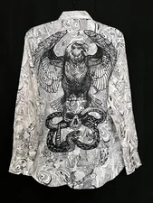 Robert Graham EAGLE & SKULL  Embroidered $298 Small NWT Classic Fit S