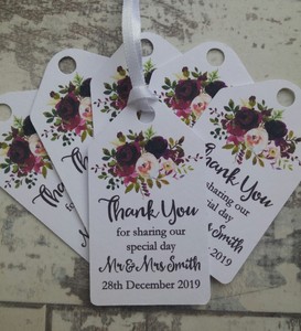 Personalised Wedding Gift Favour Tags Luggage Label Fl Fl007 Ebay Image Is Loading Personalised Wedding Gift Favour Tags Luggage Label Fl