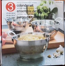 MIU 3 Piece 18/8 Stainless Steel Mesh Colander Set