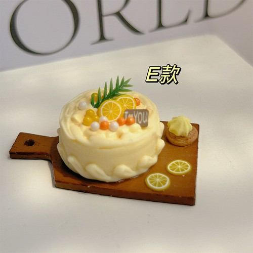 Obst Creme Geburtstag Kuchen Dessert Maßstab 1:12 Puppenhaus Miniaturen Lebensmittel Zubehör - Bild 9 von 29