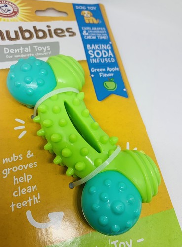 Arm & Hammer Dog Toy Nubbies Bone Duality Toy Green Apple Flavor NEW!!! - Picture 7 of 23