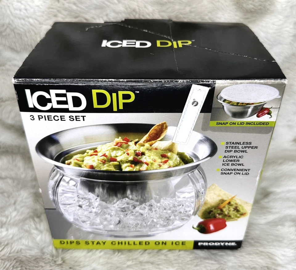 Prodyne ICED DIP 3-Piece Serving Set Stainless Steel & Acrylic Chilled Dip Bowl - Image 3 of 3