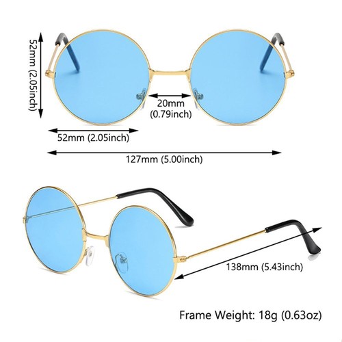 Disco Women Men Hippie Circle Glasses Eyewear Metal Sunglasses Round Sunglasses - Picture 4 of 20